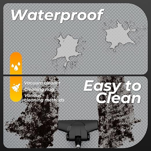 7.8 x 22 FT Garage Floor Mat, 2.8mm Thickness Diamond Plate Vinyl Garage Flooring Roll for Under Car, Large Size 172 SQFT for Large SUVs, MPV, Pickup Truck, RV, Light Grey-PawvioPets