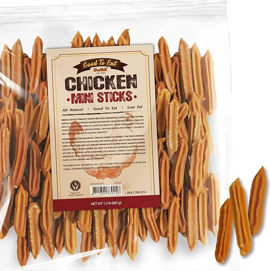 Gootoe Chicken Dog Treats – Chicken Sticks (Mini) 1.5 lb – All Natural, Grain-Free, Low Fat, Premium Training Chews, Healthy & Easily Digestible-PawvioPets
