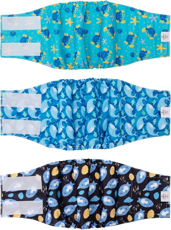 CuteBone Belly Band for Dogs Male Reusable Diapers Washable Wrap DM36M-PawvioPets