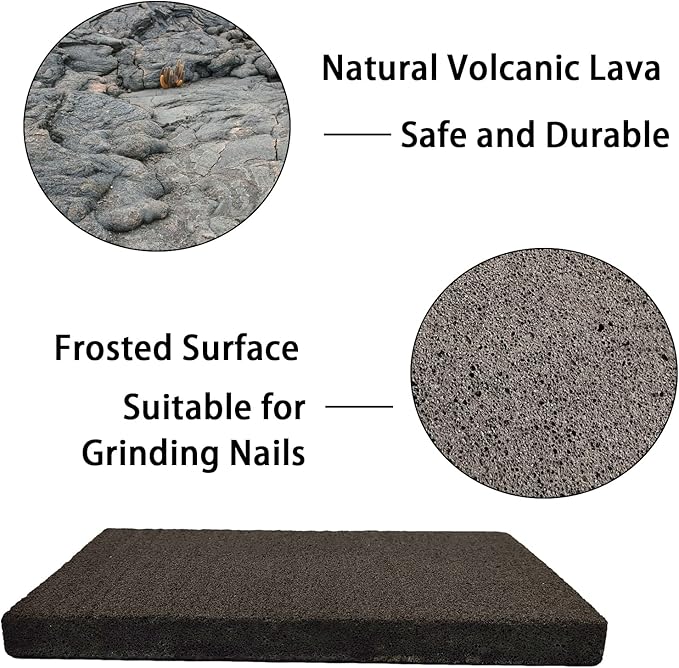 BNOSDM Rabbit Grinding Claw Pads Bunny Scratch Foot Pads Natural Hamster Lava Stone for Teeth Grinding Black Guinea Pig Scratching Board Chew Toy for Ferret Chinchilla Mouse-PawvioPets