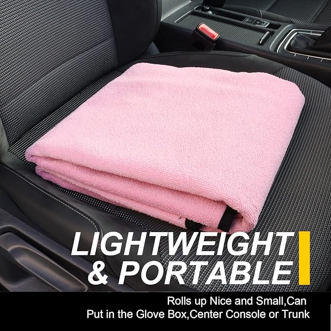 Back Seat Cover for Car Trucks Van SUV,Waterproof Rear Bench Towel Seat Covers for Dogs and Kids,Automotive Backseat Protector (Pink)-PawvioPets