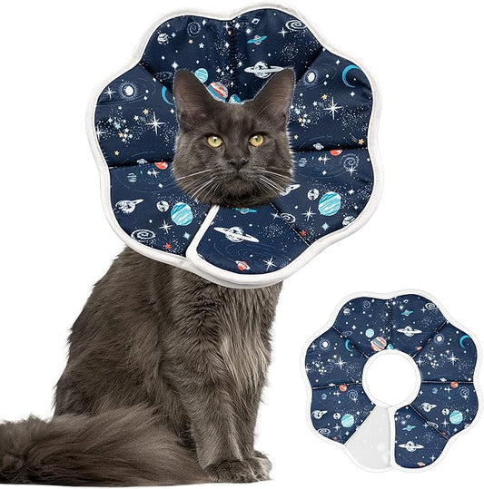 Depets Cat Cone Collar Soft, Adjustable Lightweight Cat Recovery E Collar to Stop Licking for Puppy Rabbit, Waterproof Pet Cone for Small Animal After Surgery Grooming, Neck Girth 9.5 in-PawvioPets