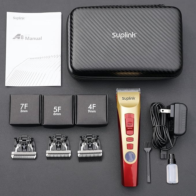 Dog Clippers for Grooming for Thick Heavy Coats/2-Speed Low Noise Rechargeable Cordless Pet Shaver with Stainless Steel 4 Blade for Dogs Pets and Animals-PawvioPets