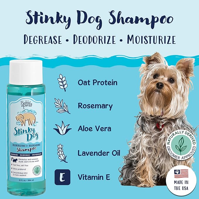 Bobbi Panter Dog Shampoo - Made in USA - All Natural Formula for Heavy Duty Deodorizing & Degreasing - Concentrated 25:1 for Professional Groomers - Fresh Clean Scent, 13 Oz-PawvioPets