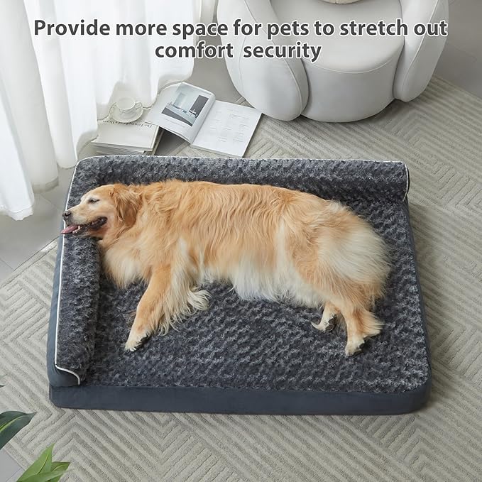 BFPETHOME Orthopedic Dog Beds for Large Dogs-Waterproof Sofa Dog Bed with Removable Washable Cover, Large Dog Bed with Waterproof Lining and Nonskid Bottom,Pet Bed for Large Dogs-PawvioPets
