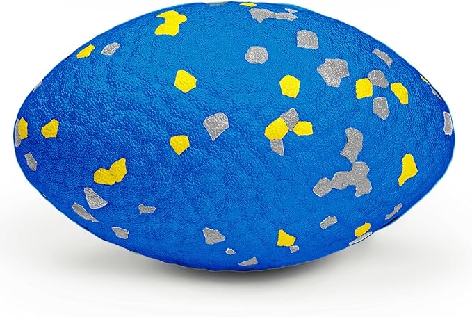4.72" Indestructible Large Rugby Balls for Aggressive Chewers Durable Olive Bouncy Interactive Football Toy for Dogs Fetch Game Lightweight Floating Outdoor Training, Blue-PawvioPets