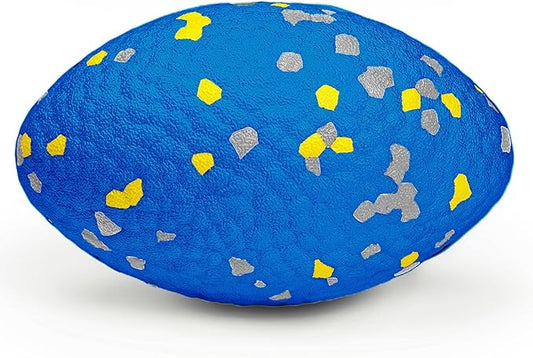 4.72" Indestructible Large Rugby Balls for Aggressive Chewers Durable Olive Bouncy Interactive Football Toy for Dogs Fetch Game Lightweight Floating Outdoor Training, Blue-PawvioPets