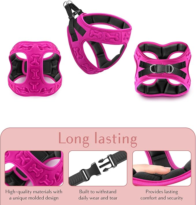 Comfort Fit Dog Harness Soft Padded No Pull Harness with Adjustable Buckles for Small Medium Large Dogs Step in Pet Vest with Easy Control Handle for Walking Jogging Running Training Dogs & Puppies-PawvioPets