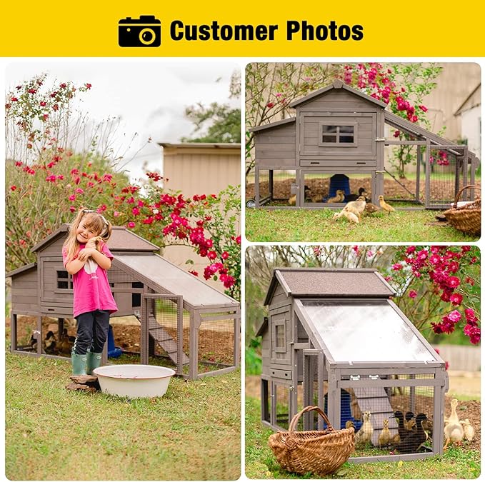 Aivituvin Chicken Coop Mobile Hen Coop, Large Poultry Cage with Wheels Outdoor Backyard Chicken House-PawvioPets