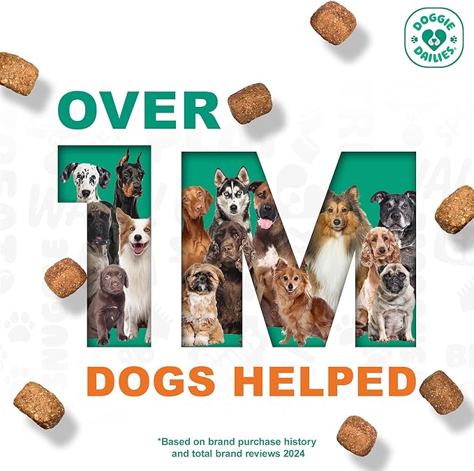 Doggie Dailies Probiotics for Dogs - Advanced Dog Probiotics with Prebiotics - Promotes Digestive Health - Supports Immune System and Overall Health (Pumpkin) 225 Soft Chews-PawvioPets