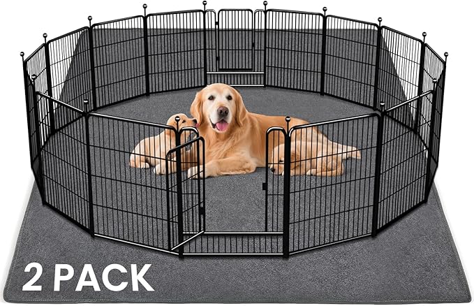 2 Pack Extra Large Washable Pee Pads for Dogs 72"x72" Reusable Dog Mat for Floor Non-Slip Waterproof Pee Pads for Dogs Fast Absorbent Pet Whelping Pads Puppy Playpen Mat for Incontinence, Housebreak-PawvioPets