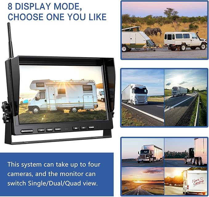1080P Wireless Backup Camera System for RV Trailer Truck Camper,10 Inch DVR Monitor w/Recording IR Night Vision Digital Wireless Rear View Camera Adapter for Furrion Pre-Wired RVs,BW101SL-PawvioPets