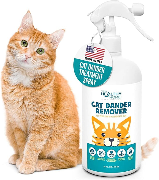 Cat Dander Remover Aloe Vera Free- Pet Dander Allergy Reducer Relief Dry Skin Spray for Cats and Humans| Cruelty-Free & Made in USA (1 Pack)-PawvioPets