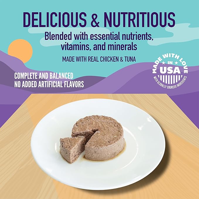 A Strong Heart Canned Wet Cat Food, Chicken & Tuna Dinner Paté - 5.5 oz Cans (Pack of 24), Made in The USA with Real Chicken & Tuna-PawvioPets