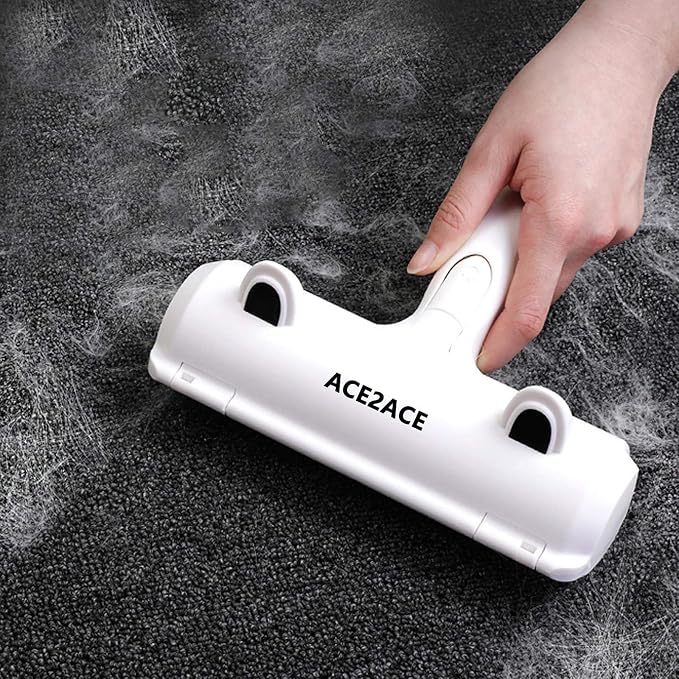 ACE2ACE Pet Hair Removal Tool, Lint Roller Brush for Cats and Dogs, Reusable Self Clean Pet Fur Remover, Pet Hair Remover for Laundry, Carpet, Furniture, Couch, Sofa and Bedding-PawvioPets