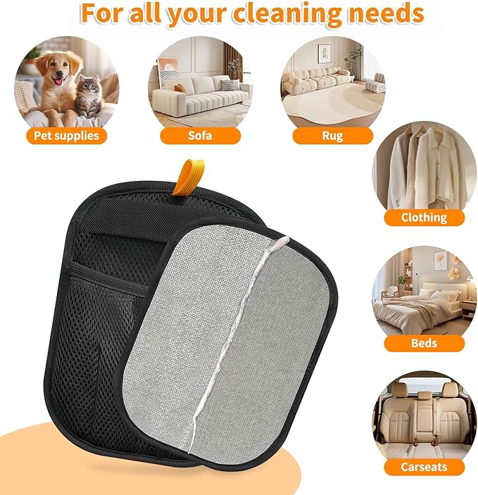 2PCS Pet Hair Removal Glove for Cats & Dogs Five-Finger Electrostatic Magic Brush Pet Hair Remover Glove for Clothing, Couch, Carpet, Furniture, Car Seat-PawvioPets