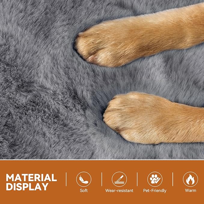 Dog Stairs with Furry Lids 18" H, 3-Step Wider Dog Steps with Storage for Small/Medium/Large Old Dogs Cats, Folding Sturdy Pet Stairs Climbing Bed Couch, Ramp for Car Hold Up to 200 lbs, Grey-PawvioPets