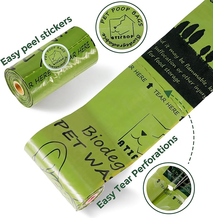 Biodegradable Dog Poop Bags Rolls 360 Count Scented, Leak Proof and Extra Thick Waste Bag Refill (Scented)-PawvioPets