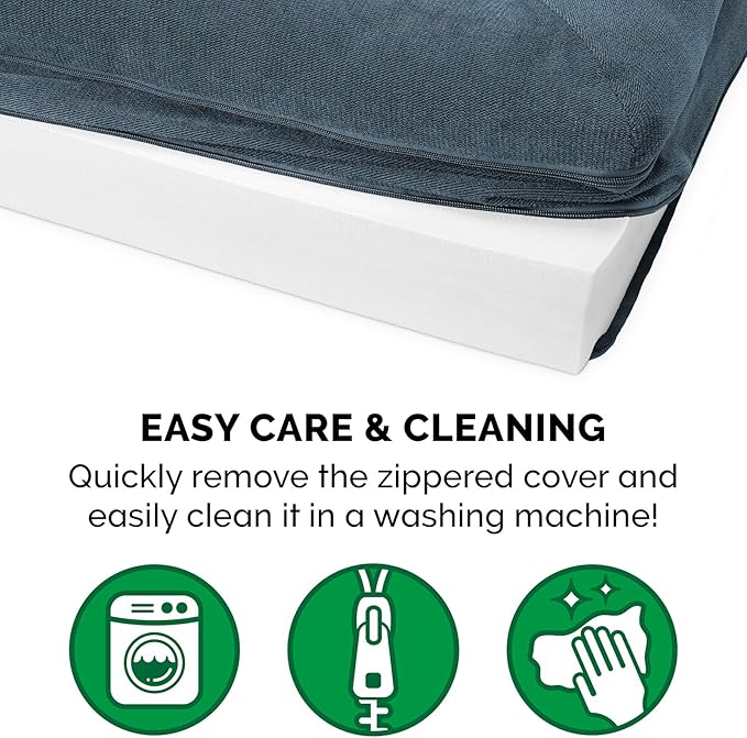 Furhaven Orthopedic Dog Bed for Large Dogs w/ Removable Bolsters & Washable Cover, For Dogs Up to 125 lbs - Sherpa & Chenille Sofa - Orion Blue, Jumbo Plus/XXL-PawvioPets