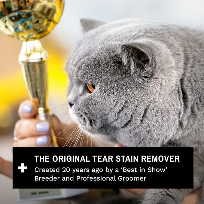 Eye Envy Tear Stain Wipes for Cats. Textured to Gently Clean, Treats The Cause of Staining. 100% Natural Formula. Recommended by Persian & Exotic Breeders, Vets, Groomers. USA Made. 60 Cat Eye Wipes-PawvioPets