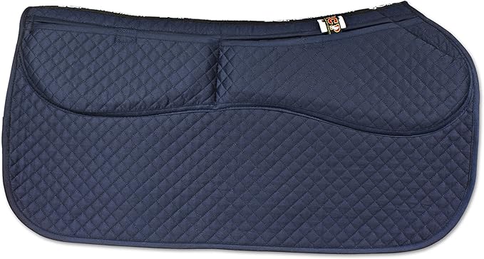 ECP Equine Comfort Products Thermoregulating Western Saddle Pad, Machine Washable Contoured Fit, Water Absorbing, Therapeutic, Shock Absorbing with Adjustable Memory Foam Shims-PawvioPets