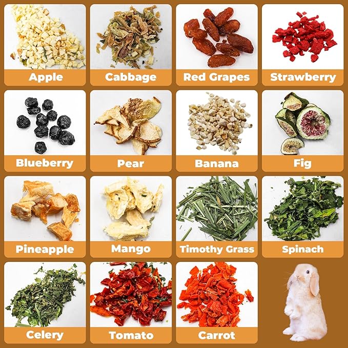 Bunny Treats, Treat Box with 15 Kind of Snacks for Rabbit, Hamster, Chinchilla, Guinea Pig and Other Small Pets, Chinchilla Treats, Guinea Pig Treats, Hamster Treats-PawvioPets