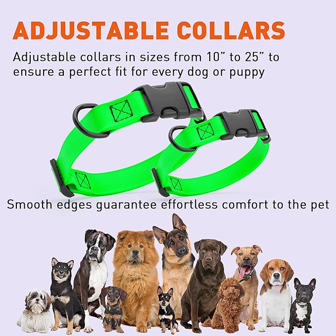 Dogline Biothane Waterproof Dog Collar with Quick Release Buckle Strong Coated Nylon Webbing with Odor- Proof for Easy Care Easy to Clean Fits Small Medium Large Dogs, Lime Green 3/4" W 12-19" L-PawvioPets