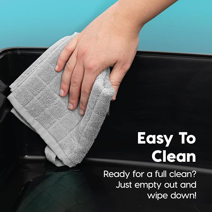 Bundle of IRIS USA 2 Pack XX-Large Cat Litter Boxes with Scatter Shield and Scoop, Open Top High Sided Cat Litter Pan, Black & Navy-PawvioPets