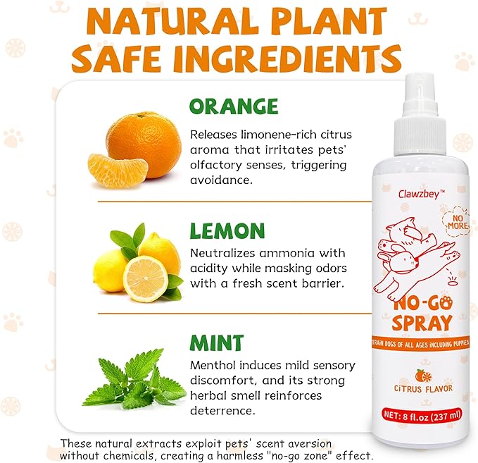 Dog Potty Spray Set, No-Go Spray & Potty Training Spray, Puppy Essentials, Stops Urination & Marking, Indoor and Outdoor Use (8 fl oz) Large Capacity, More Suitable for Multi-Dog Households-PawvioPets