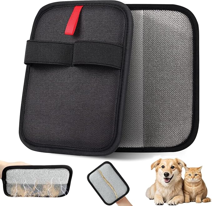 2 Upgraded Thickened Electrostatic Pet Hair Removal Gloves Brush,2025 New Reusable Cat Dog Hair Remover Grooming Gloves,Double Sided Washable Static Animal Fur Removal Tool for Couch,Carpet, Clothes-PawvioPets