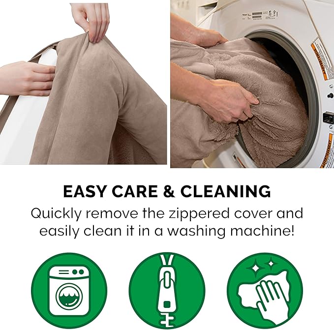 Furhaven Orthopedic Dog Bed for Large Dogs w/ Removable Bolsters & Washable Cover, For Dogs Up to 125 lbs - Plush & Suede Sofa - Almondine, Jumbo Plus/XXL-PawvioPets