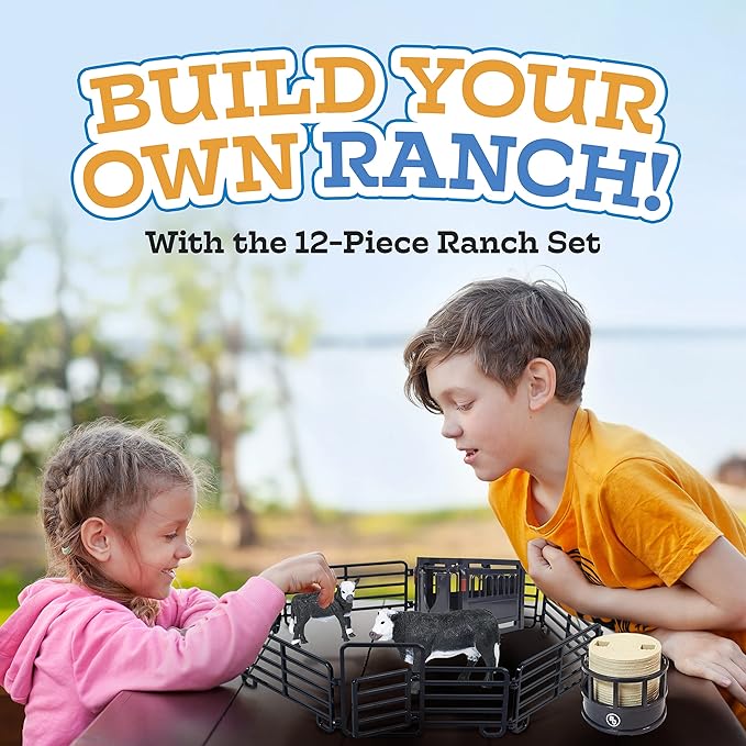 Big Country Toys 12-Piece Ranch Set - Farm Animal Toys for 3 Year Old Boys and Girls - Toy Figures & Playsets-PawvioPets