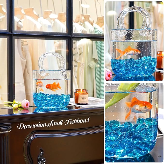 10LB Ocean Blue Flat Glass Marbles for Vases, Gemstone Beads Vase Filler Decorative Glass Pebbles for Fish Tank, DIY Crafts, Aquarium Decor Rocks-PawvioPets