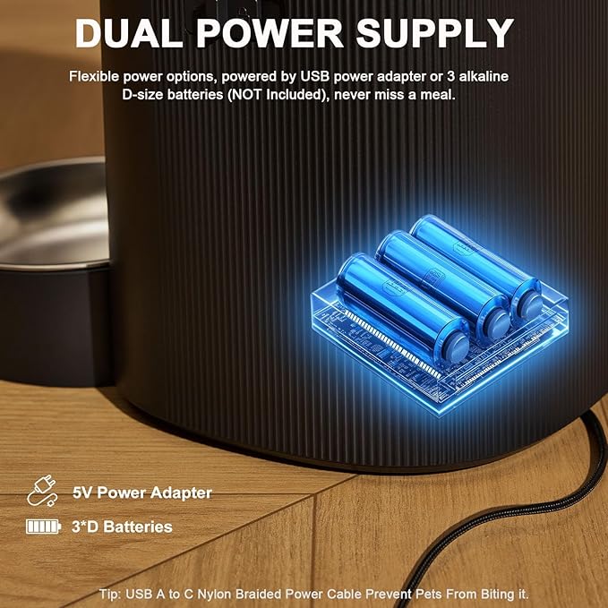 Automatic Cat Feeder with Camera & Voice Interaction, WiFi/App Control, 4L Dry Food Dispenser for Cats & Dogs with Freshness Preservation, Custom Feeding Times & Portions, Dual Power-PawvioPets