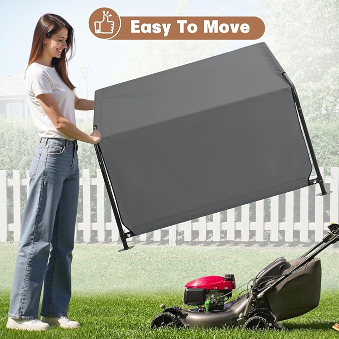 Dog Shade Shelter Outdoor 4'x4'x3' Tent for Large Medium Dogs, Outside Sun Rain Canopy Pet House for Livestock Pigs Cats with Waterproof Roof Ground Nails,Darkl Gray-PawvioPets