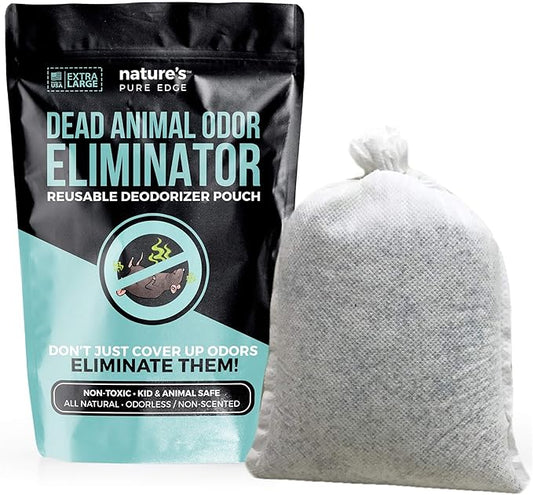 Dead Animal Smell Eliminator Pouch – Fragrance-Free, Reusable Deodorizer for Attic, Wall, Crawlspaces. Removes Decay Odor, Pet & Kid Safe, Extra Large, Covers Up to 375 Sq Ft.-PawvioPets