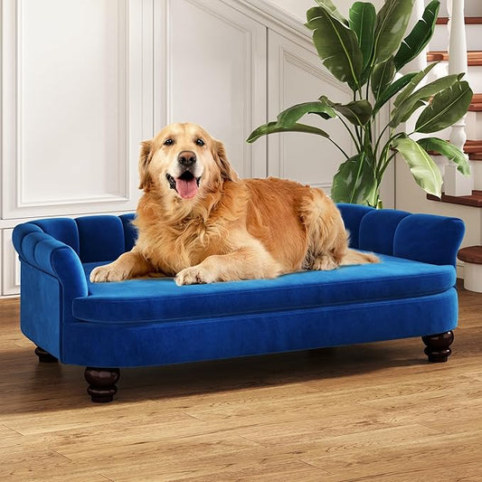 Dog Couch Sofa Bed, Comfortable Pet Sofa for Large and Medium Dogs, Soft Velvet Cushion, Durable Pet Furniture for Living Room, Washable Dog Bed for Couch 40.16''(NY)-PawvioPets
