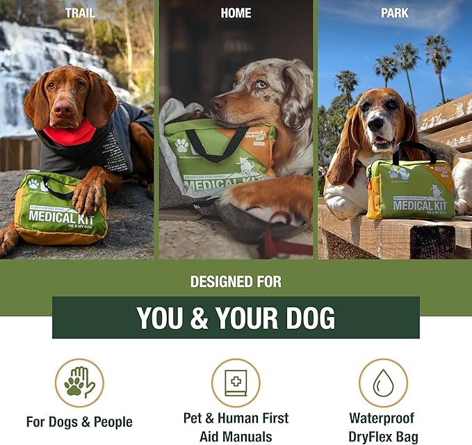 Adventure Medical Kits Me & My Dog Medical Kit - Human & Canine First Aid Essentials - Includes Cold Pack, SOL Emergency Blanket, Splinter Picker & More-PawvioPets