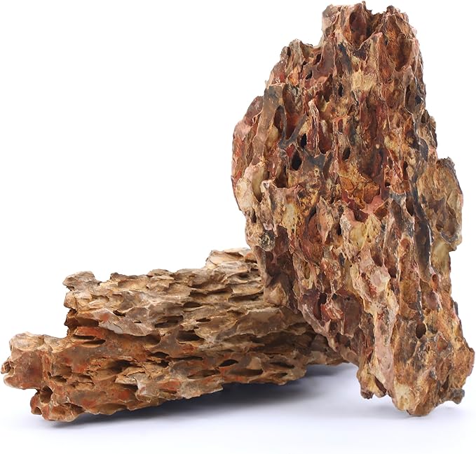 14-16 Inches Natural Dragon Stone 2 PCS Ultra Large Aquarium Rocks for Aquascaping, Aquarium Landscaping, Terrariums, Fish Tank Decoration, Vivariums, Paludarium, Amphibian Enclosures-PawvioPets