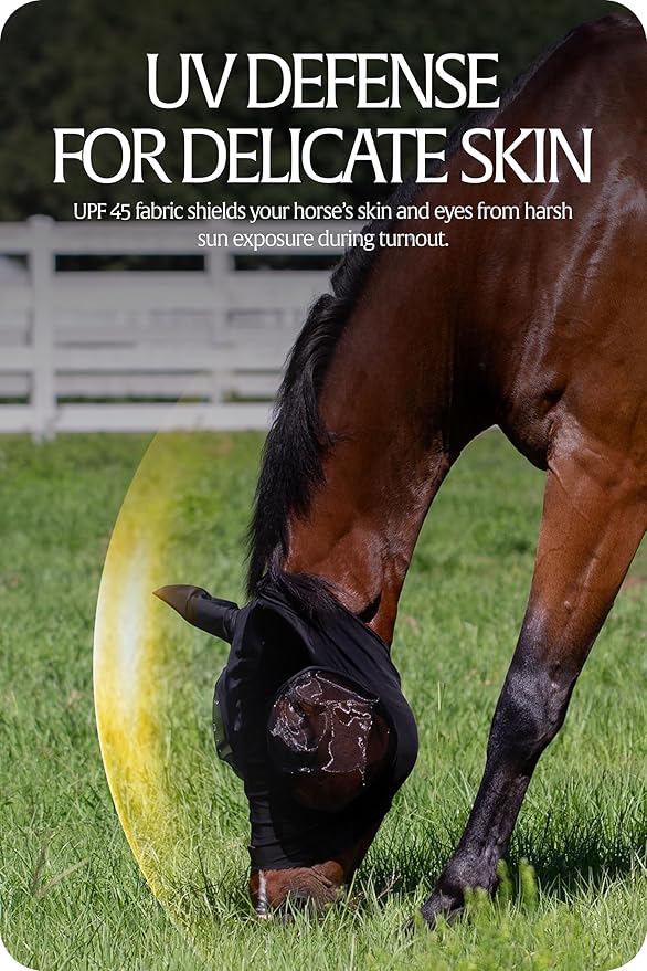 Equinavia Bug Out Fly Mask | Against Flies, Insects, UV Rays - Black - Horse-PawvioPets