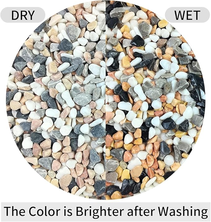 5 lbs Succulent and Cactus Pebbles for Indoor Plants, 3/8 Inch Pea Gravel Decorative River Rocks for Plants, Vases, Terrarium, Aquarium, Potted Top Dressing and Outdoor Landscaping Stones-PawvioPets