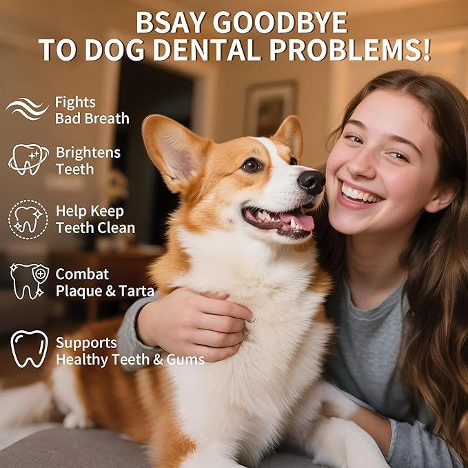 Dog Dental Powder, Dog Teeth Cleaning Powder with Natural Herbal Blend & Postbiotics, Dog Teeth Cleaning, Targets Tartar & Reduces Plaque & Bad Breath for Dogs & Cats, Mint -150Grams-PawvioPets