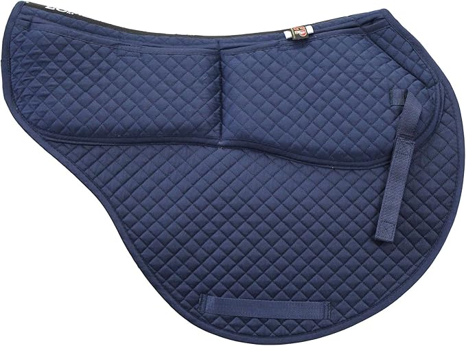 ECP Equine Comfort Products All-Purpose Contoured Correction Saddle Pad with Adjustable Memory Foam Inserts for Custom Support, Non-Slip, Shock Absorbing, 22” Spine, 19.5” Drop-PawvioPets