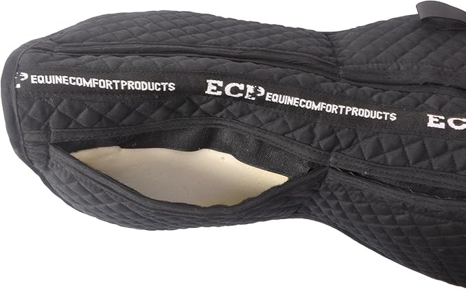 ECP Equine Comfort Products Adjustable Shock Absorbing Memory Foam Half Saddle Pad, Injury Prevention & Pressure Relief, Customizable Fit, Breathable for All Riding Styles-PawvioPets