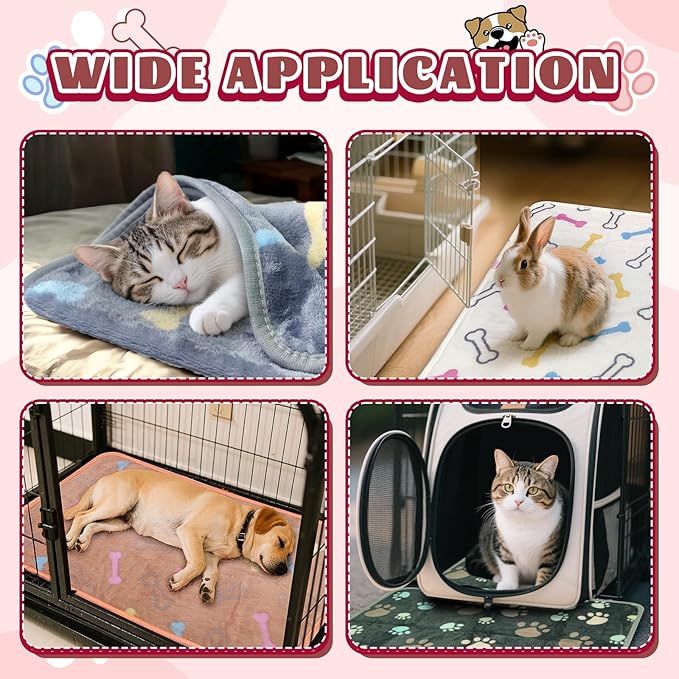 6 Pcs Washable Guinea Pig Blankets Absorbent Small Animal Fleece Bedding Waterproof Cage Liners Reusable Pet Pee Pad Sleep Mat Cover for Rabbit Rat Hamster Ferret Chinchilla Hedgehog (20"x30")-PawvioPets