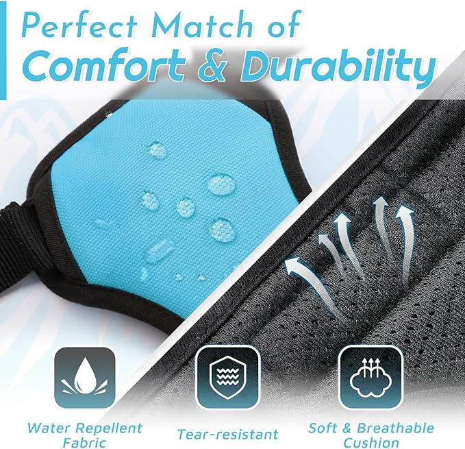 Eagloo Dog Harness Large Breed, No Pull Service Vest with Reflective Strips and Control Handle, Adjustable and Comfortable for Easy Walking, No Choke Pet Harness with 2 Metal Rings, Sky Blue, XL-PawvioPets