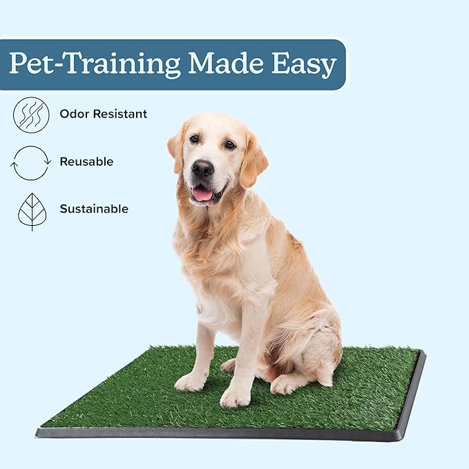 Artificial Grass Puppy Pee Pad for Dogs and Small Pets - 20x30 Reusable 3-Layer Potty Training Pad with Tray - Dog House and Pet Supplies by PETMAKER-PawvioPets