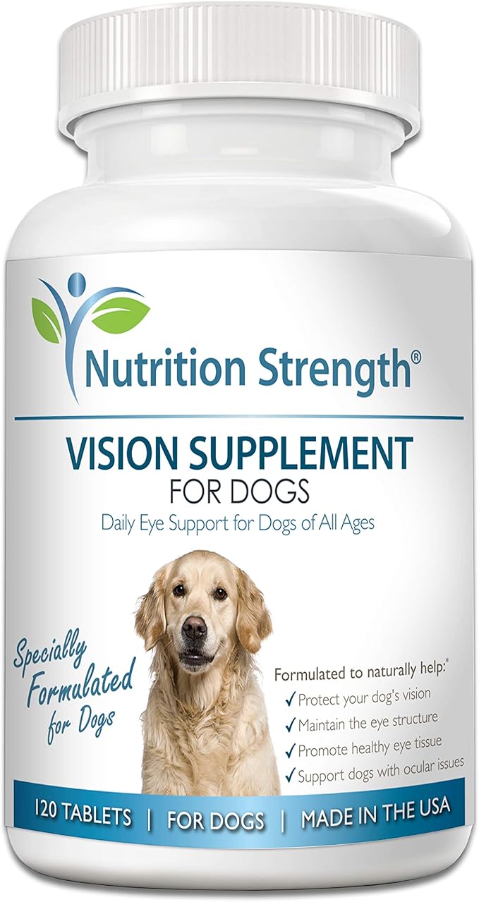 Eye Care for Dogs Daily Vision Supplement with Lutein, Zeaxanthin, Astaxanthin, CoQ10, Bilberry Antioxidants, Vitamin C, Vitamin E Support for Dog Eye Problems, 120 Chewable Tablets-PawvioPets