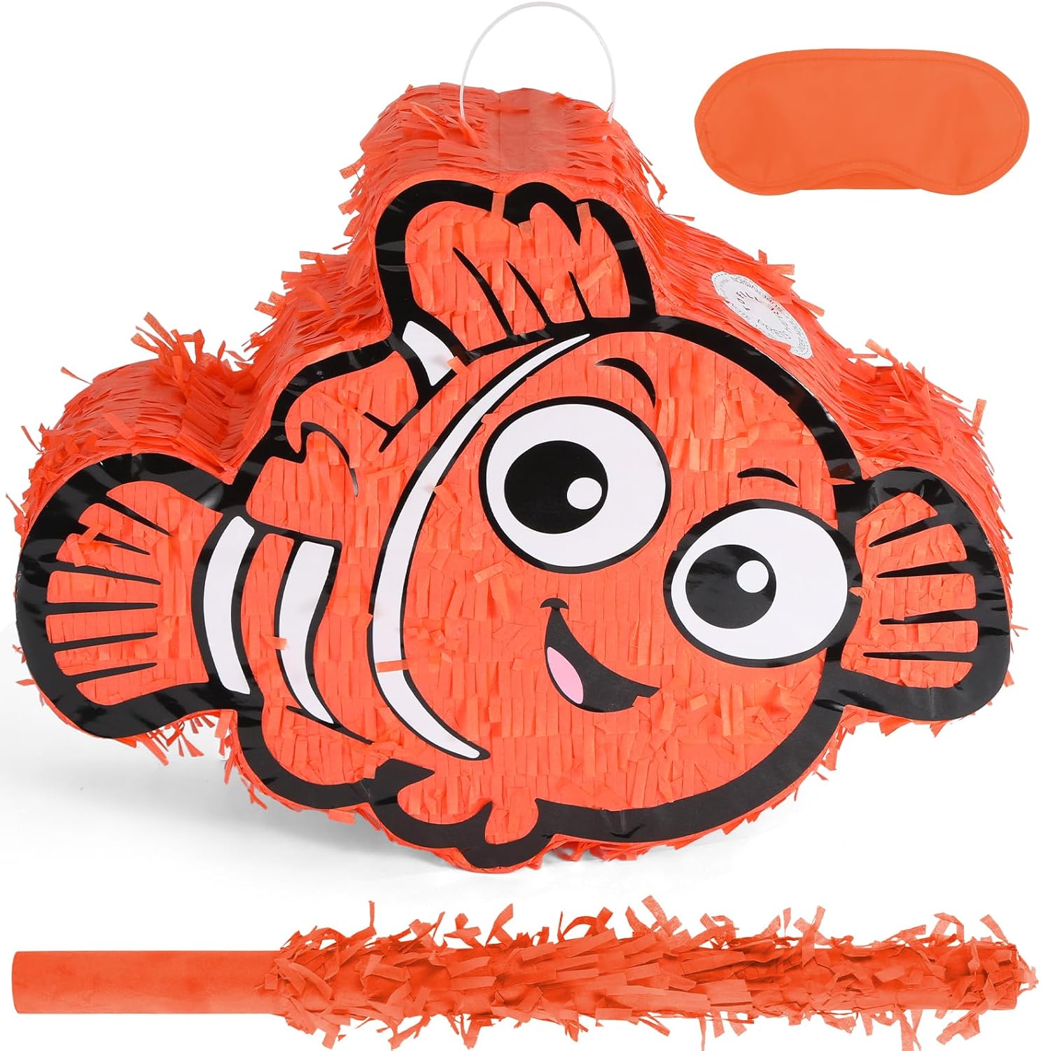 Nemo Pinatas Bundle with a Blindfold and a Bat(16.5 x 12.6 x 4 Inches), Perfect for kid's Birthday Parties, Mexican Theme Parties, Decorations