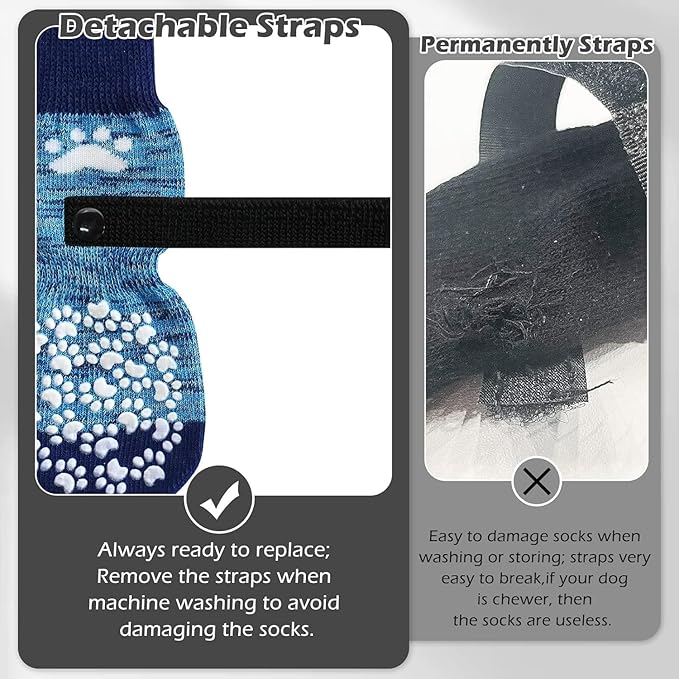EXPAWLORER Anti Slip Dog Socks to Prevent Licking Paws, Dog Shoes for Hot Pavement, Dog Booties for Small Medium Large Senior Dogs, Traction Control Boots & Paw Protectors for Hardwood Floors-PawvioPets